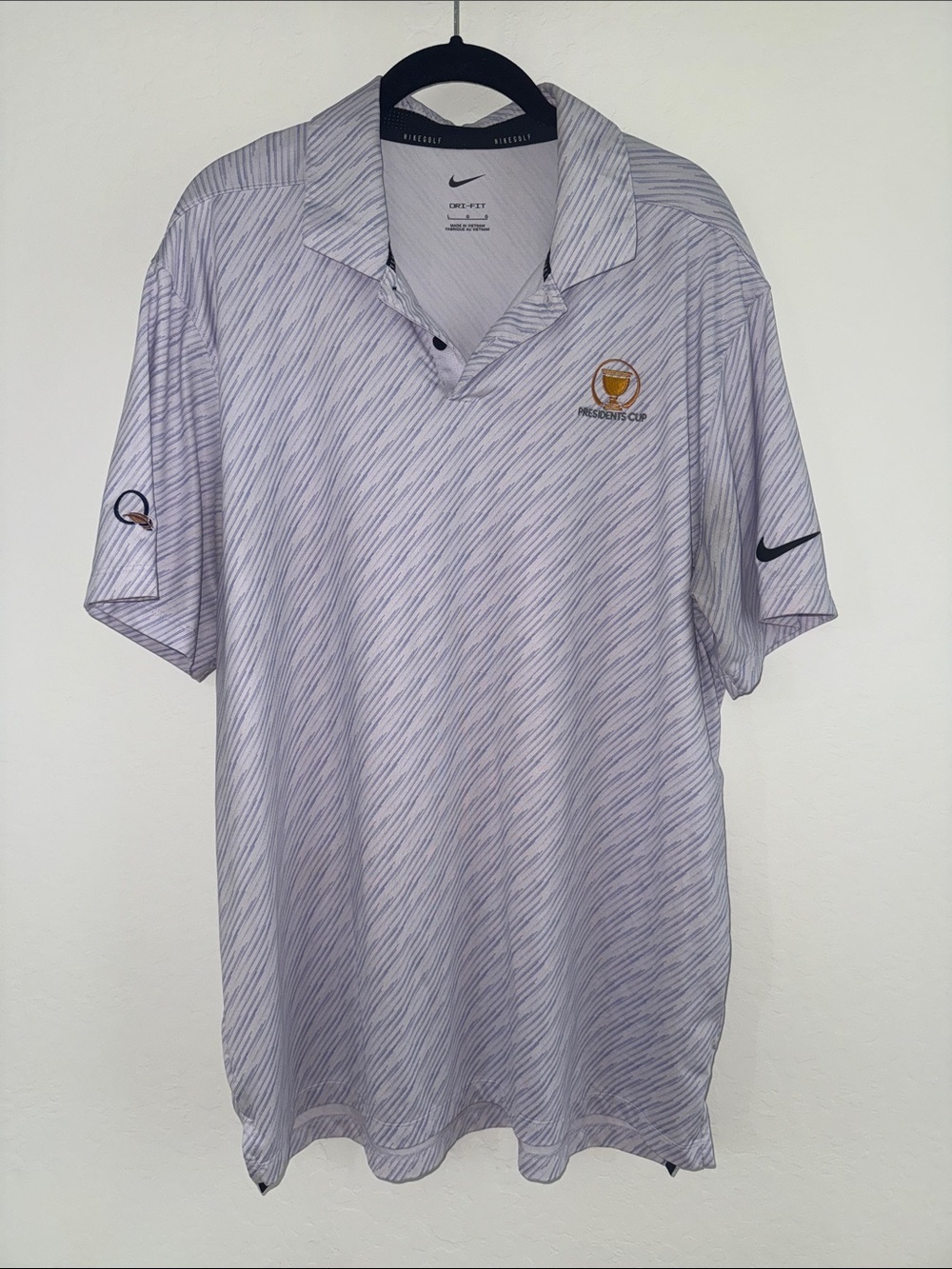 Nike light gray and Light Purple Presidents Cup Golf Polo